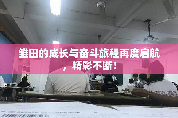 雏田的成长与奋斗旅程再度启航，精彩不断！