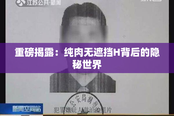 重磅揭露：纯肉无遮挡H背后的隐秘世界
