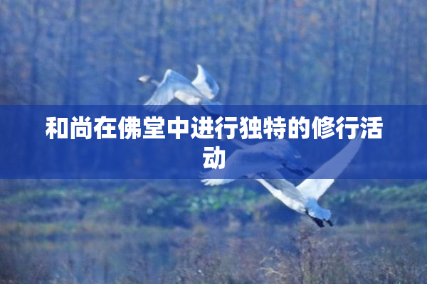 和尚在佛堂中进行独特的修行活动
