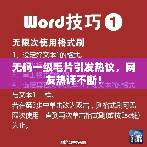 无码一级毛片引发热议，网友热评不断！