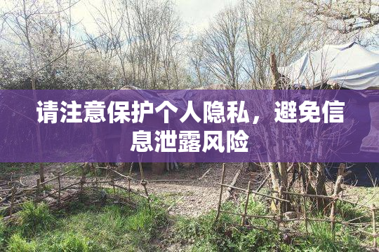 请注意保护个人隐私，避免信息泄露风险
