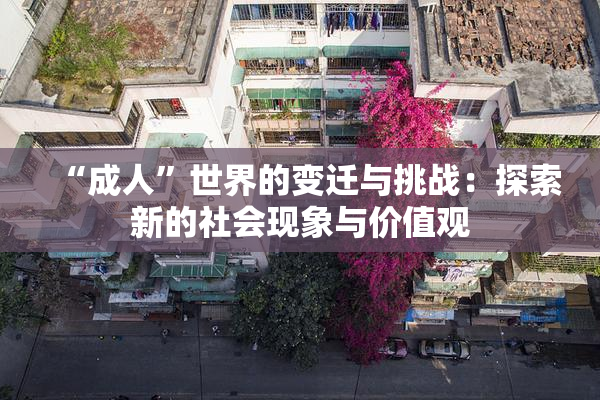“成人”世界的变迁与挑战：探索新的社会现象与价值观