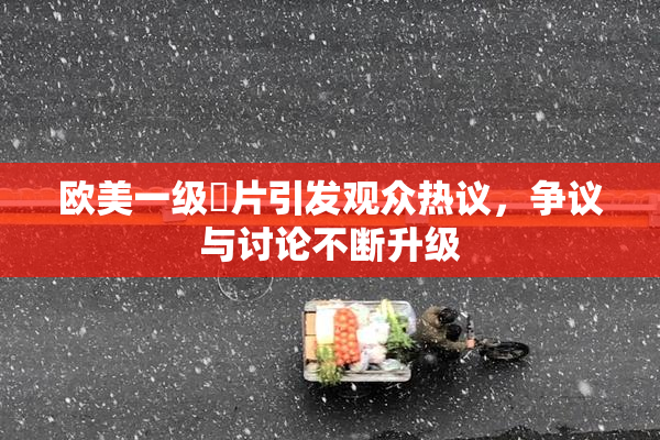 欧美一级婬片引发观众热议，争议与讨论不断升级