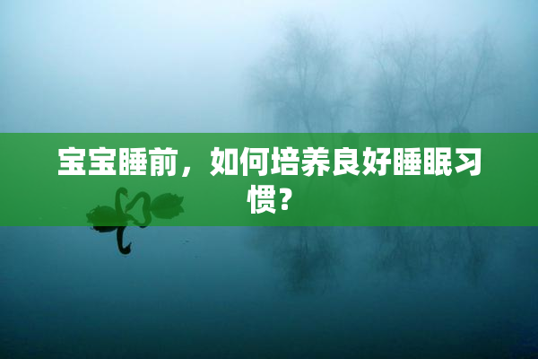 宝宝睡前，如何培养良好睡眠习惯？
