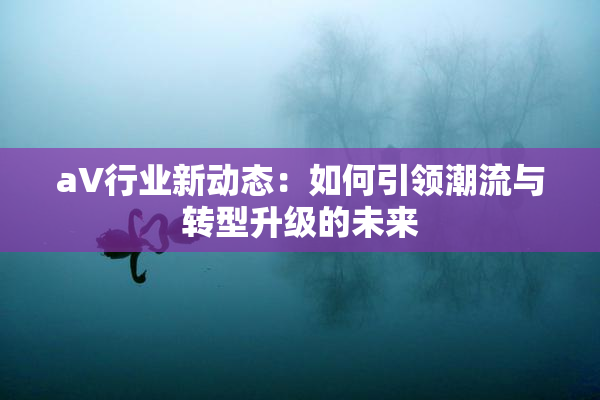 aV行业新动态：如何引领潮流与转型升级的未来