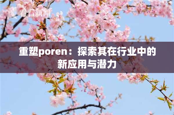 重塑poren：探索其在行业中的新应用与潜力