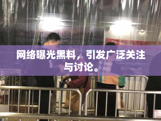 网络曝光黑料，引发广泛关注与讨论。