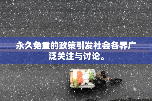 永久免重的政策引发社会各界广泛关注与讨论。