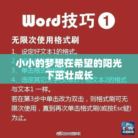 小小的梦想在希望的阳光下茁壮成长