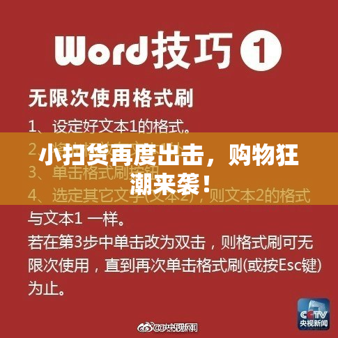 小扫货再度出击，购物狂潮来袭！