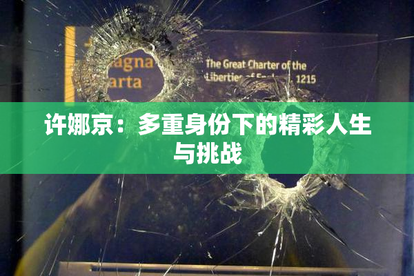 许娜京：多重身份下的精彩人生与挑战