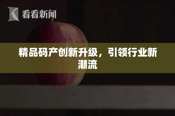 精品码产创新升级，引领行业新潮流