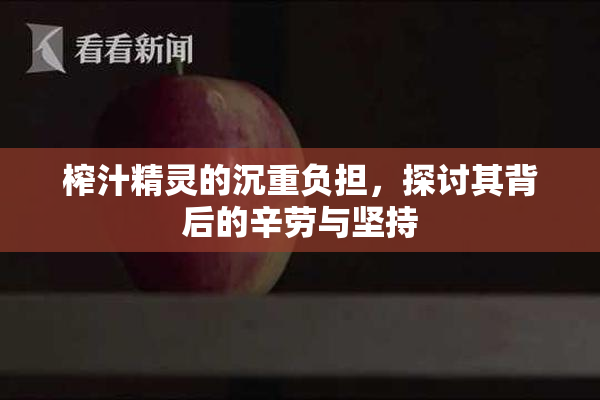 榨汁精灵的沉重负担，探讨其背后的辛劳与坚持