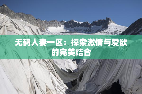 无码人妻一区：探索激情与爱欲的完美结合