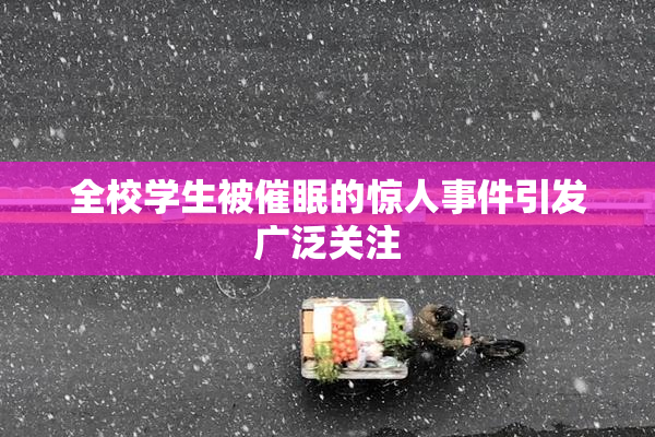 全校学生被催眠的惊人事件引发广泛关注