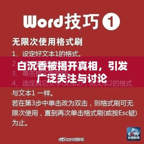 白沉香被揭开真相，引发广泛关注与讨论