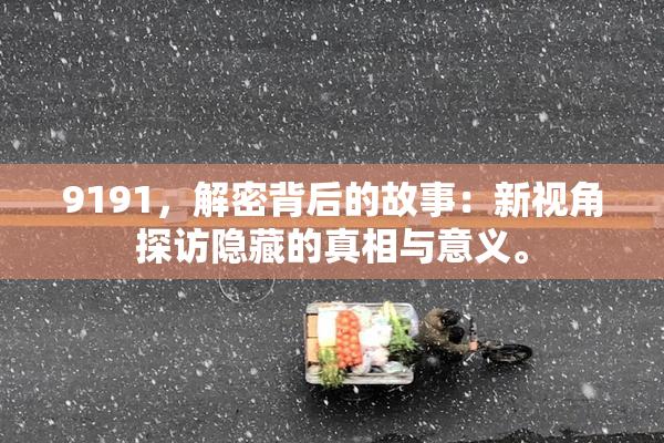 9191，解密背后的故事：新视角探访隐藏的真相与意义。