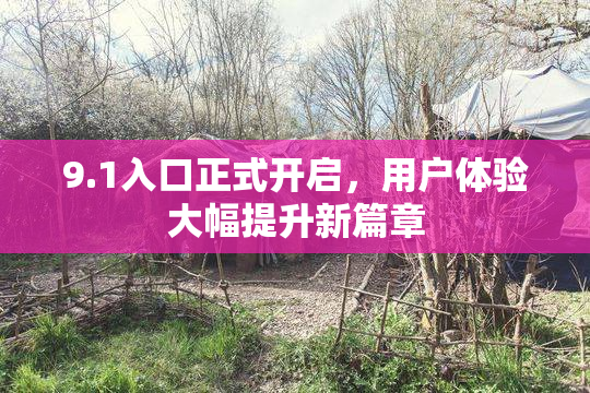 9.1入口正式开启，用户体验大幅提升新篇章