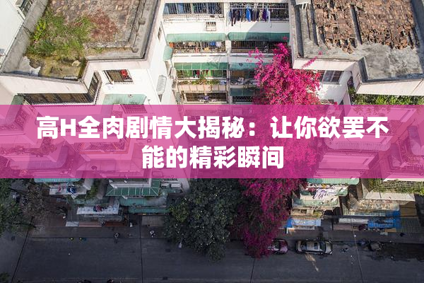 高H全肉剧情大揭秘：让你欲罢不能的精彩瞬间
