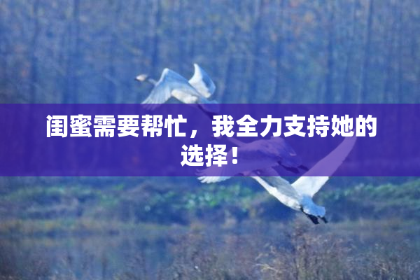 闺蜜需要帮忙，我全力支持她的选择！