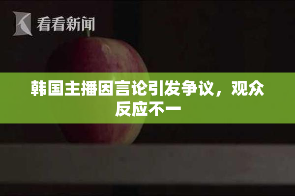 韩国主播因言论引发争议，观众反应不一