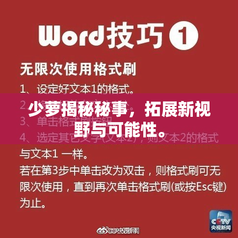 少萝揭秘秘事，拓展新视野与可能性。