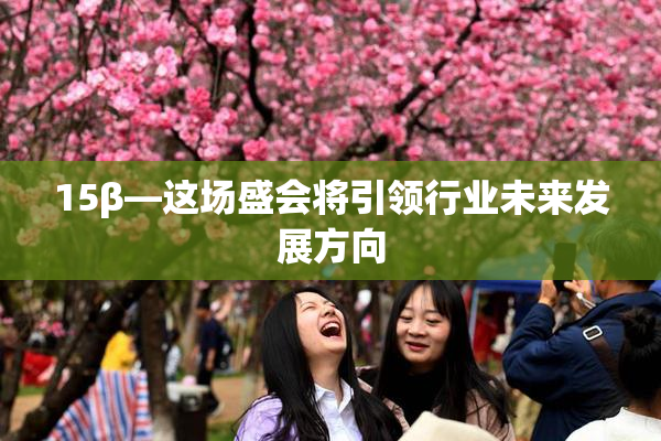 15β—这场盛会将引领行业未来发展方向