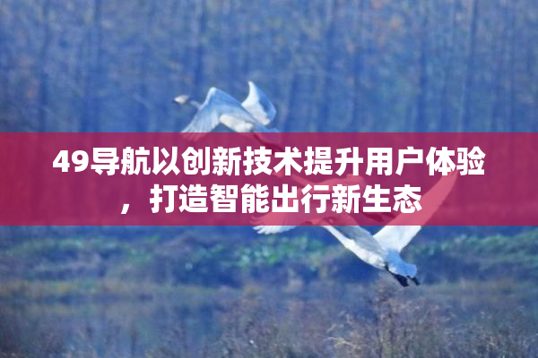 49导航以创新技术提升用户体验，打造智能出行新生态