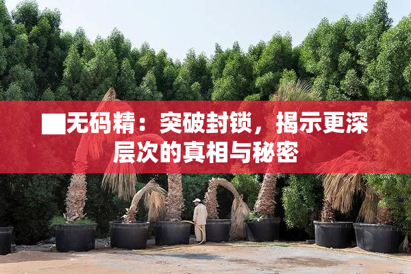 ▇无码精：突破封锁，揭示更深层次的真相与秘密