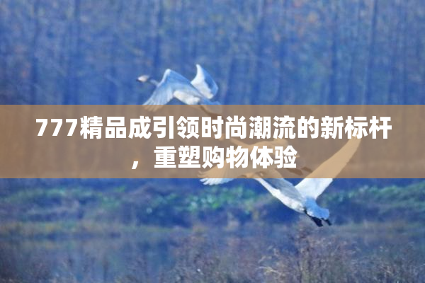777精品成引领时尚潮流的新标杆，重塑购物体验