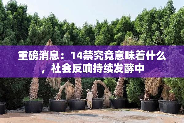 重磅消息：14禁究竟意味着什么，社会反响持续发酵中