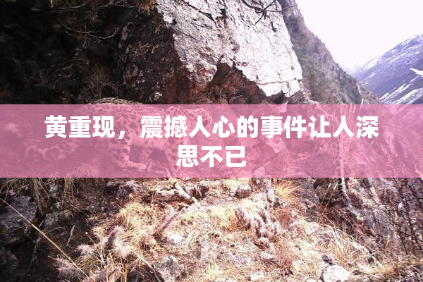 黄重现，震撼人心的事件让人深思不已