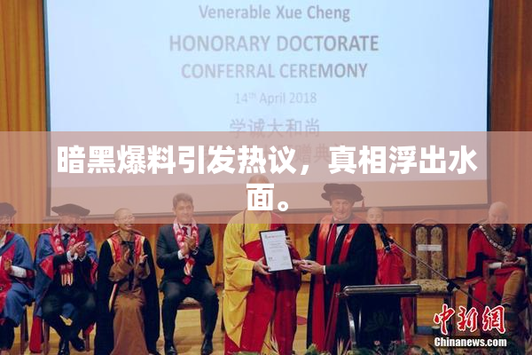 暗黑爆料引发热议，真相浮出水面。