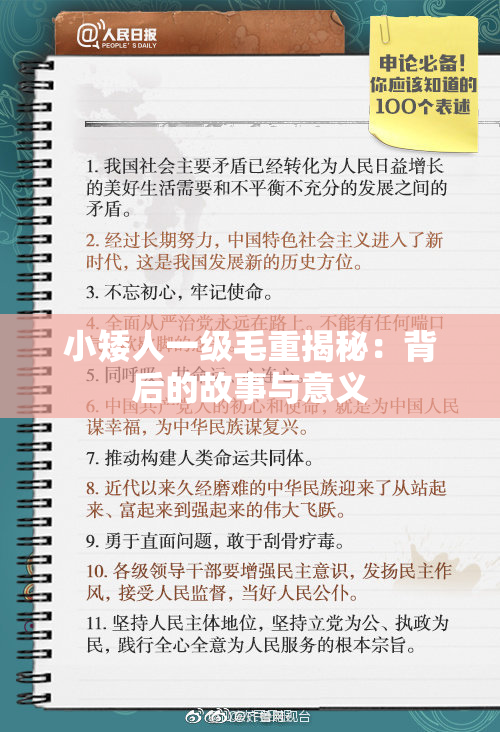 小矮人一级毛重揭秘：背后的故事与意义