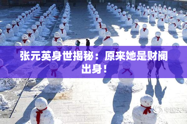 张元英身世揭秘：原来她是财阀出身！
