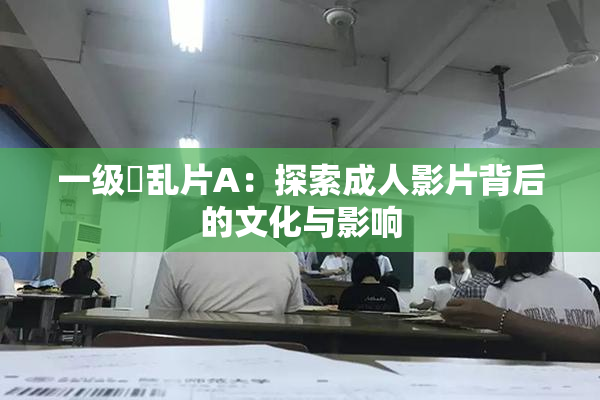 一级婬乱片A：探索成人影片背后的文化与影响