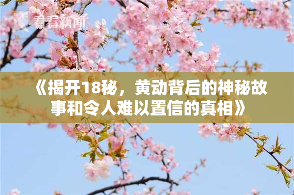 《揭开18秘，黄动背后的神秘故事和令人难以置信的真相》