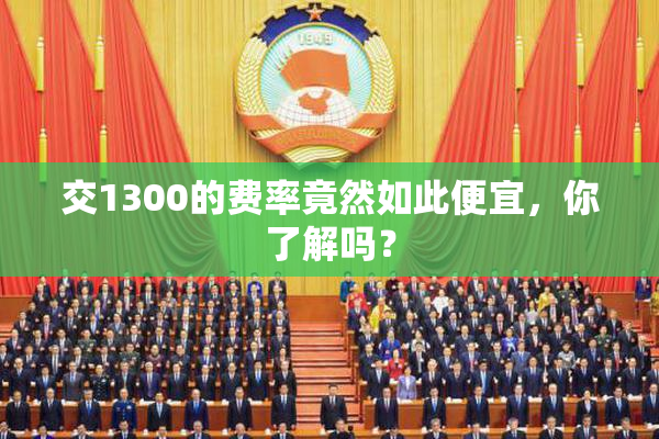 交1300的费率竟然如此便宜，你了解吗？