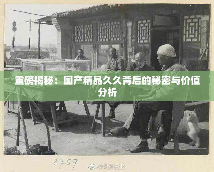 重磅揭秘：国产精品久久背后的秘密与价值分析