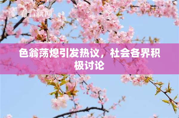 色翁荡熄引发热议，社会各界积极讨论