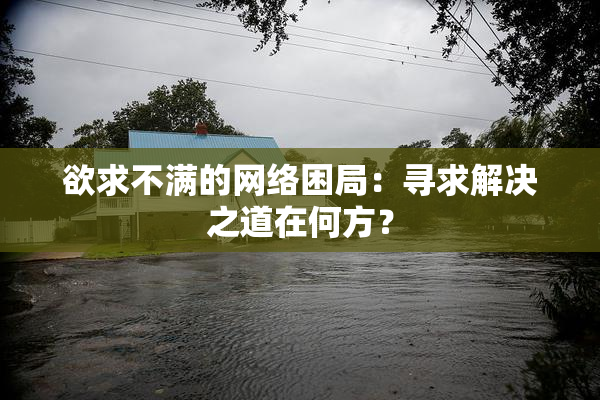 欲求不满的网络困局：寻求解决之道在何方？