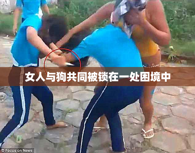 女人与狗共同被锁在一处困境中